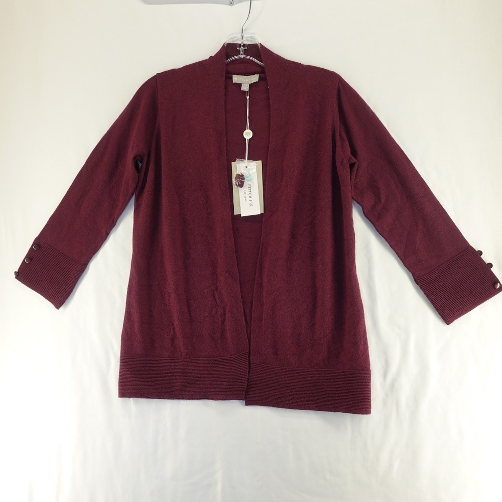Stitch Fix Evolution Women's Cardigan 3/4 sleeves red maroon Size XS NWT